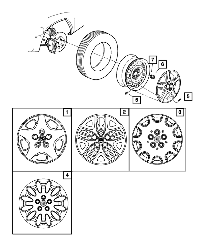 4766336AA - Wheels, Covers and Jacks: Wheel Cover for Mopar Image