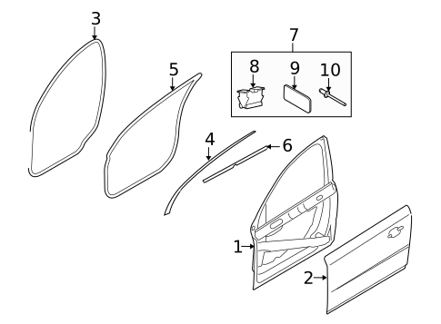 Door & Components for 2009 Volvo S80 #1