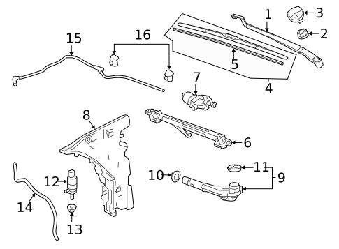 Wiper & Washer Components for 2021 Chevrolet Camaro #0
