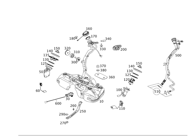 2044700100 - Fuel System: Fuel Tank for Mercedes-Benz: C250, C300, C350, C63 AMG, E550 Image image