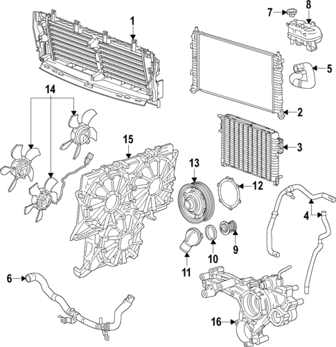 Radiator & Components for 2025 Cadillac Escalade #0