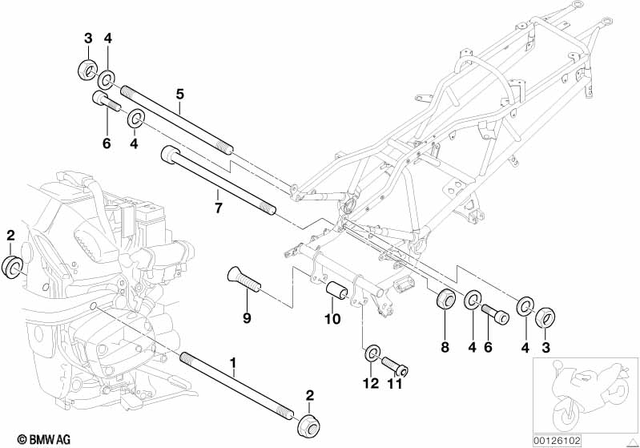46512314567 - Frame and Mounting Parts: Pin - 10.9 for BMW-Motorrad Image
