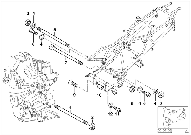 46512314567 - Frame and Mounting Parts: Pin - 10.9 for BMW-Motorrad Image