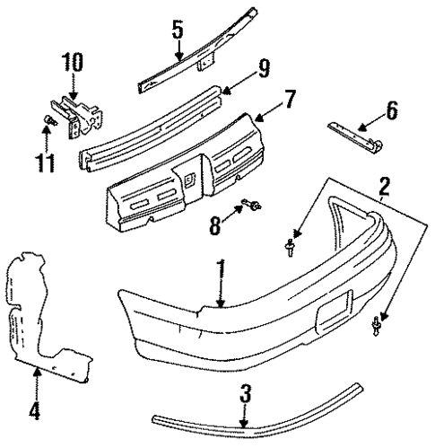 Bumper & Components - Rear for 1997 Chevrolet Monte Carlo #0