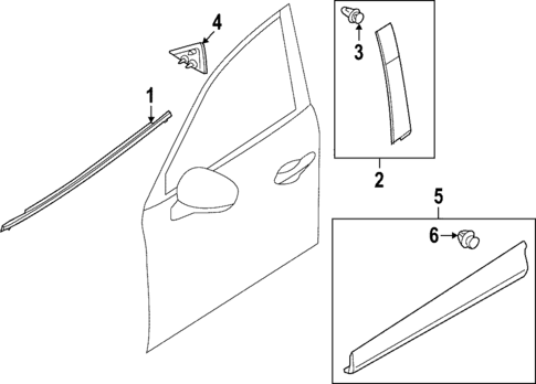Exterior Trim - Front Door for 2023 Mazda MX-30 EV #2