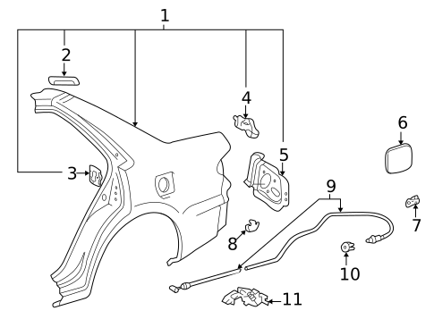 Quarter Panel & Components for 2000 Toyota Corolla #0