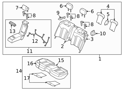 Rear Seat Components for 2015 Hyundai Genesis #0