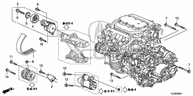 Alternator Bracket  - Tensioner (V6) for 2010 Acura TSX #0