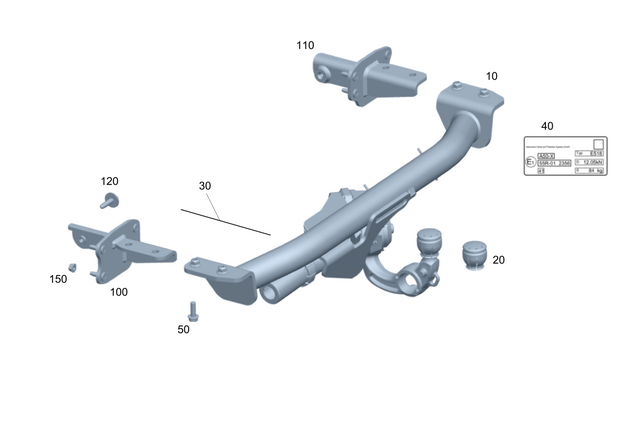 2573100000 - Trailer Hitch: Trailer Hitch for Mercedes-Benz: CLS450, CLS53 AMG, E53 AMG, E63 AMG S Image image
