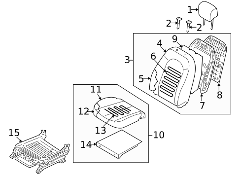 Driver Seat Components for 2012 Hyundai Elantra #0