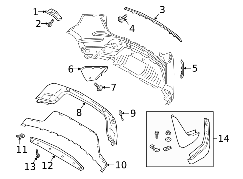 Bumper & Components - Rear for 2023 Land Rover Range Rover Evoque #1