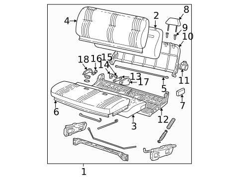 Front Seat Components for 1995 GMC K3500 Pickup #1