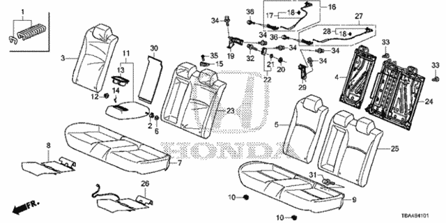 Rear Seat (Fall Down Separately) for 2016 Honda Civic #0