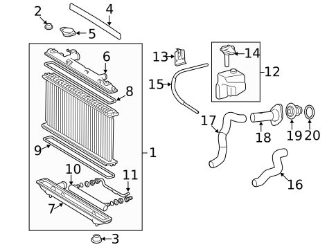 Radiator & Components for 2009 Toyota Camry #1