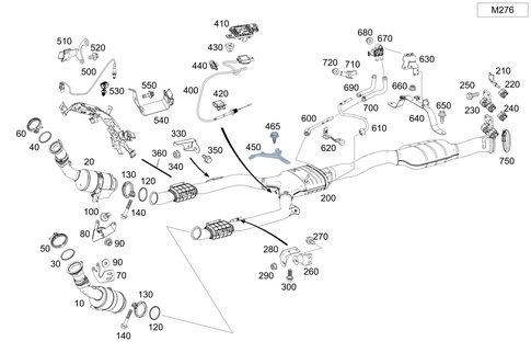 Exhaust System on 6-Cylinder Gasoline Vehicles for 2017 Mercedes-Benz C43 AMG #0