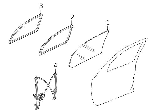 Glass - Front Door for 2005 Land Rover Freelander #0