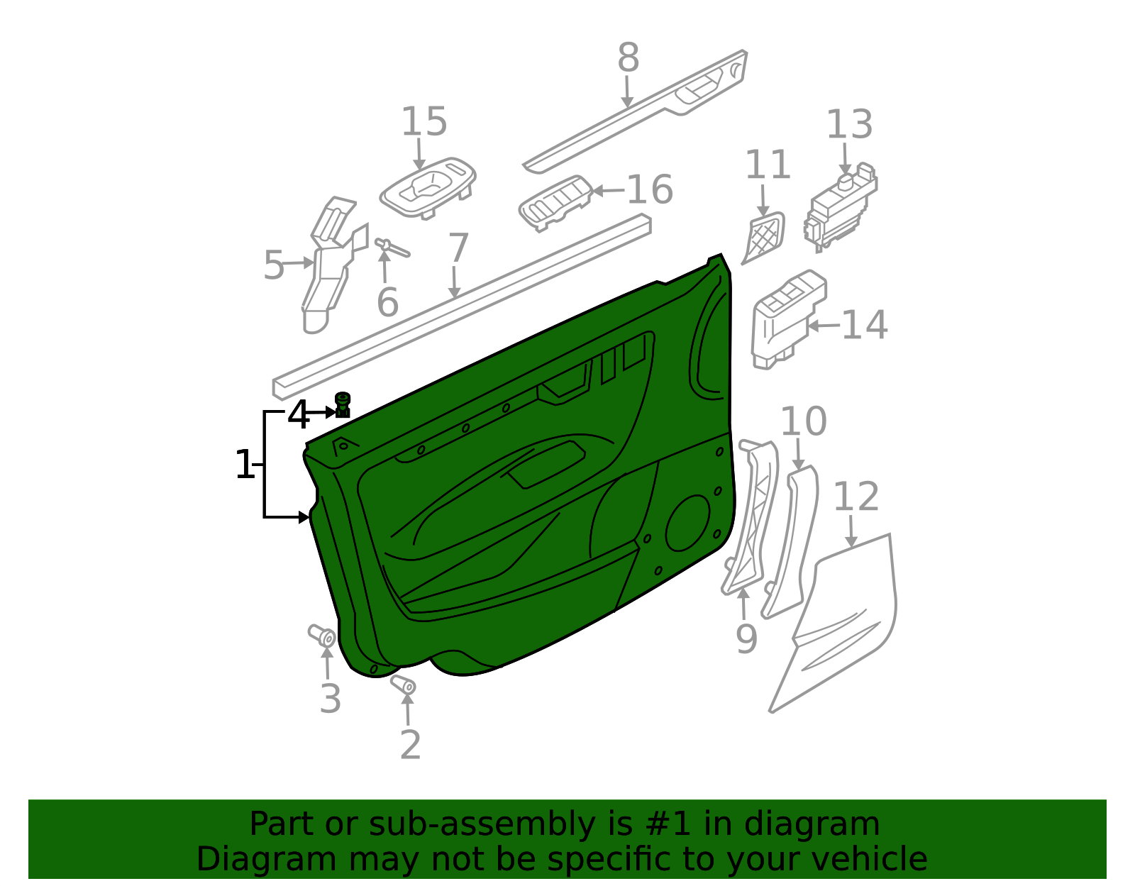 39990469 - Door Trim Panel - 2004-2008 Volvo S60 | Volvo OEM Parts Direct