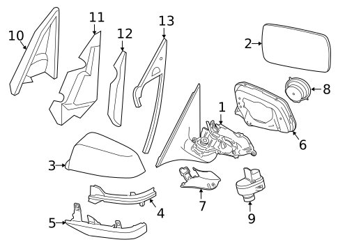 Outside Mirrors for 2012 BMW 550i GT xDrive #0