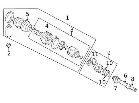 Drive Axles for 2007 Mitsubishi Endeavor #0
