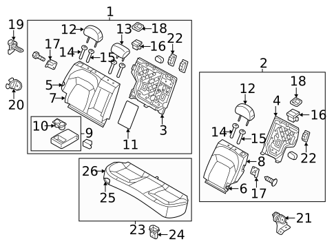 Rear Seat Components for 2014 Kia Sportage #0