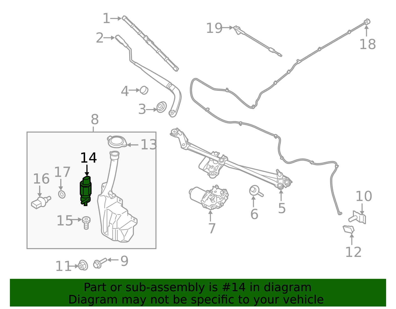 8S4Z-17664-A - Washer Pump 2008-2023 Ford | Ford Parts Direct