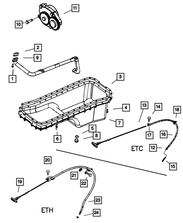 5003694AD - Engine 5.9L Six Cylinder (Diesel): Oil Pan Gasket for Mopar Image