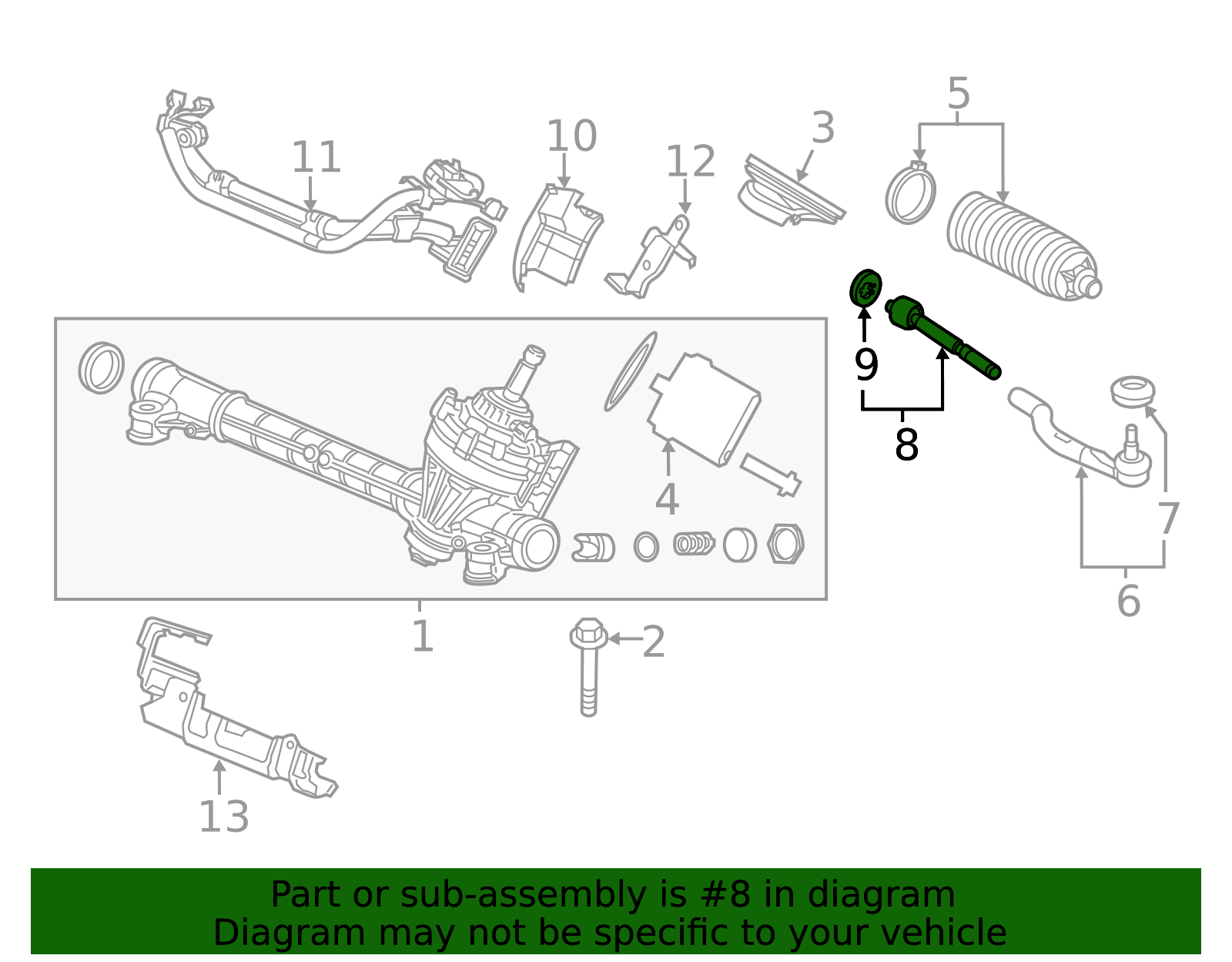 53010-TR0-A01 - 2012-2015 Honda Civic - End Set Rack | Genuine Honda Parts