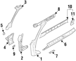 51420PA060 - Body: Hinge Pillar for Subaru: SVX Image