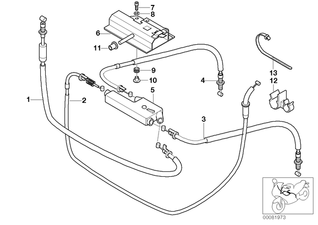 32737692566 - : Bowden Cable, Throttle Valve, Right for BMW-Motorrad Image