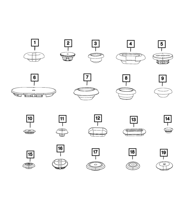 68197674AA - Body Sheet Metal Except Doors: Rubber Plug for Mopar Image image