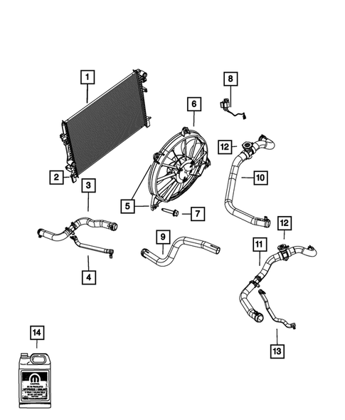 Radiator and Related Parts; Charge Air Cooler for 2020 Dodge Journey #0