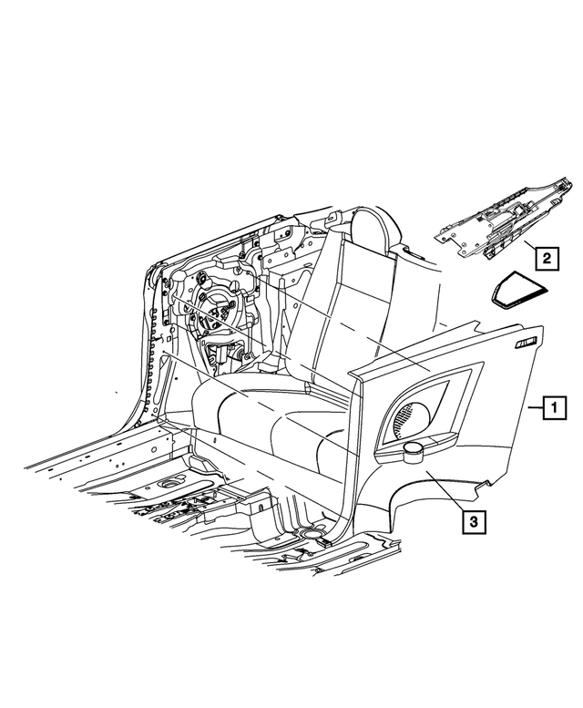 1SN191W1AF - : Quarter Trim Panel, Left for Mopar Image