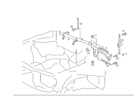 Crossmember Below Instrument Panel for 1989 Mercedes-Benz 300TE #0