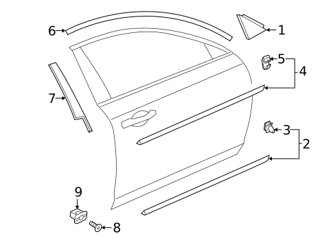 Exterior Trim - Front Door for 2017 Volvo V90 Cross Country #0