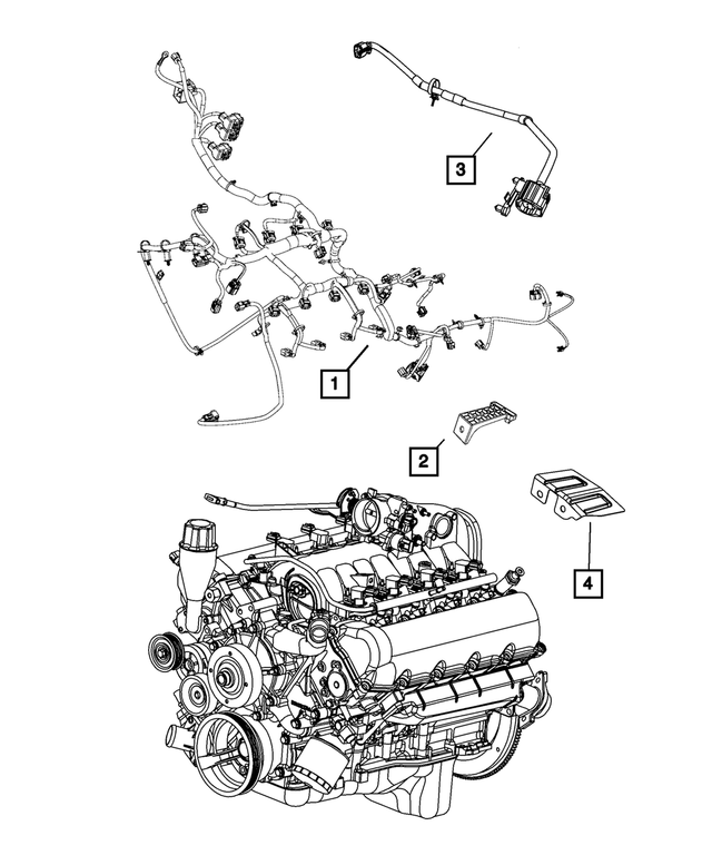 68053301AA - Electrical: Engine Wiring Bracket for Mopar Image image