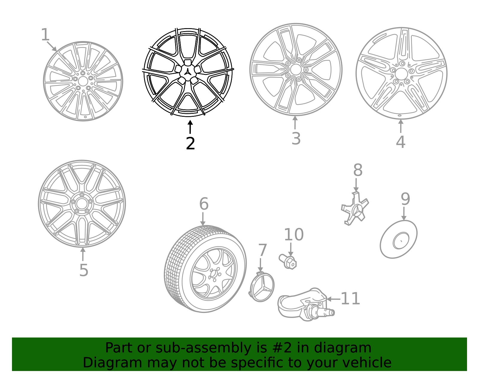 213-401-29-00-7X36 - Wheel AMG 5-Twin-Spoke 50.8 Cm (20 Inch) 2018-2023 ...