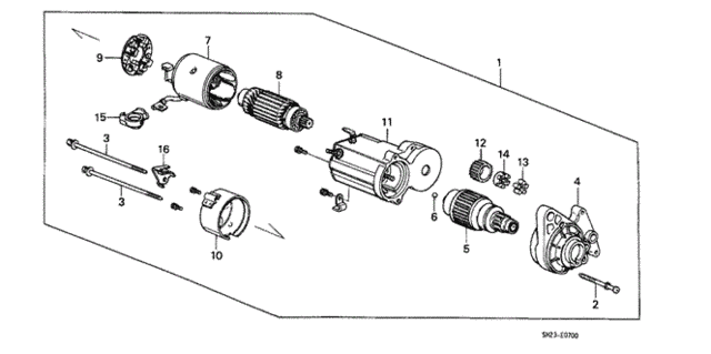 Starter Motor (Denso) (1) for 1991 Honda CRX #0