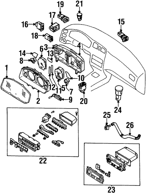 CLUSTER & SWITCHES for 2001 INFINITI G20 #0