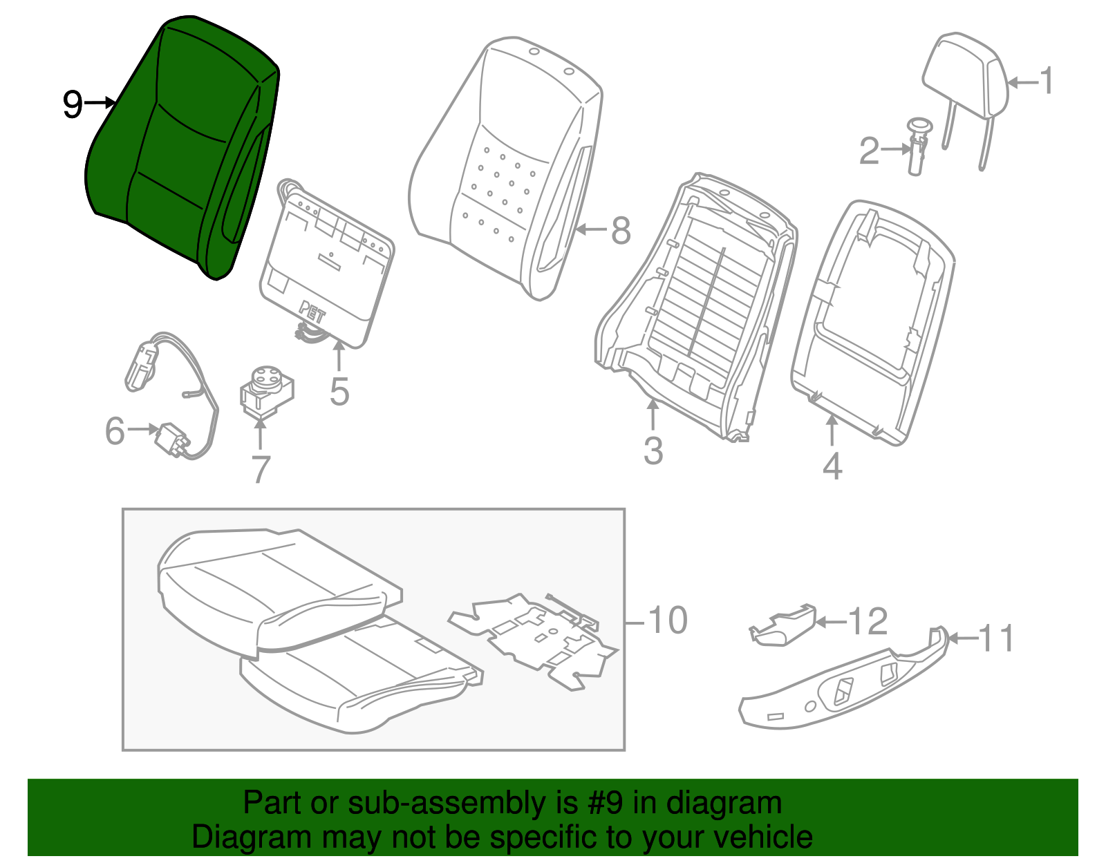 Seat Back Cover - BMW (52-10-2-997-192)