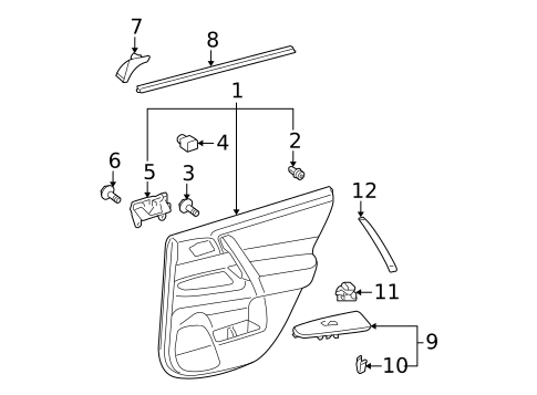 Interior Trim - Rear Door for 2009 Toyota Highlander #1