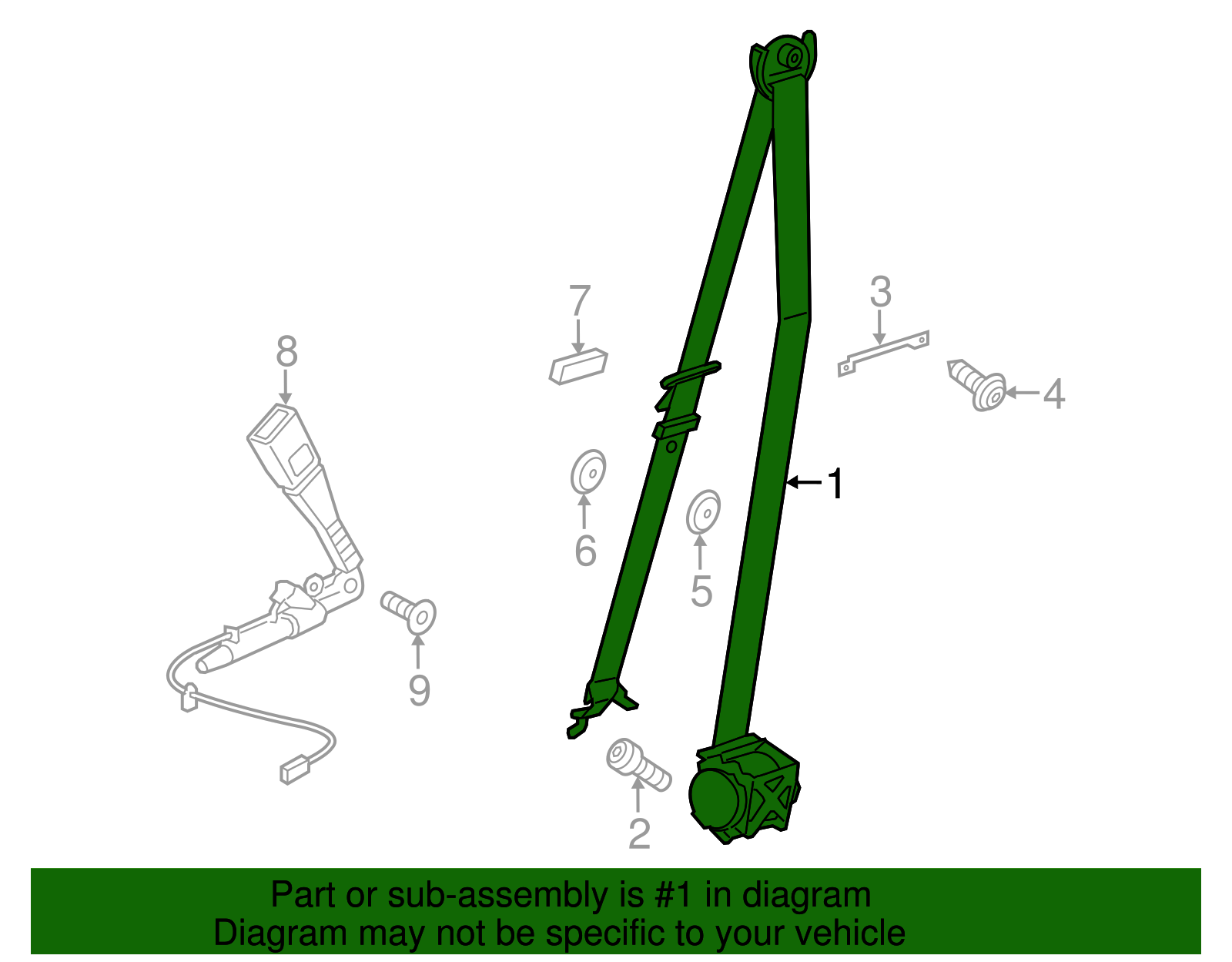 Seat Belt Assembly - BMW (72-11-7-367-254)