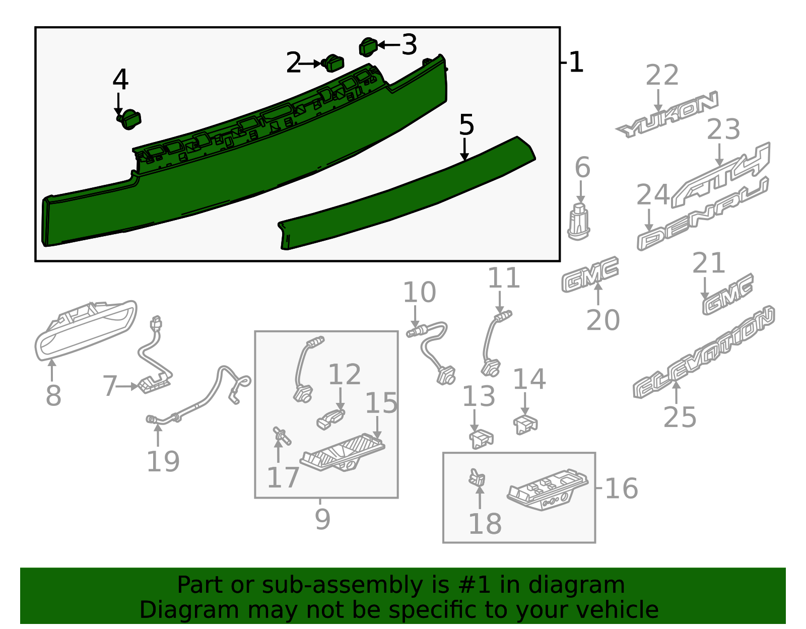 2025-2026 GMC Applique Panel 85768847 GM | GMPartsDirect.com