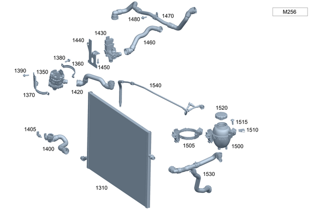 2535013500 - Radiator: Holder for Mercedes-Benz: CLS450, CLS53 AMG, E300, E350, E43 AMG, E53 AMG, E63 AMG S Image image