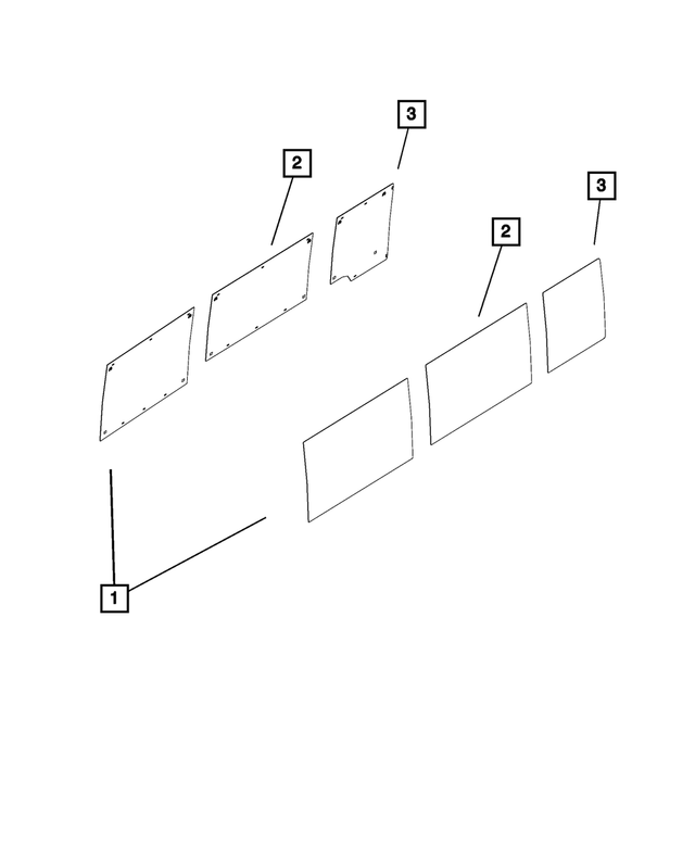 68516579AA - Glass: Sliding Door Glass for Mopar Image