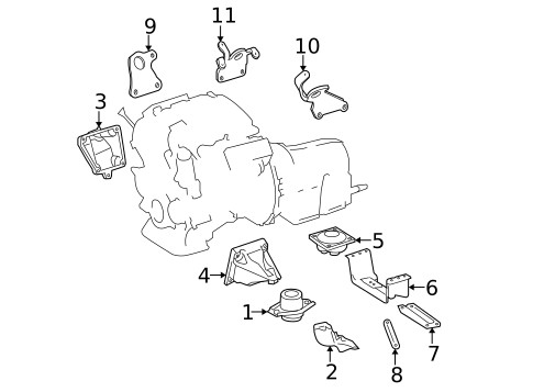 Engine & Trans Mounting for 2010 Mercedes-Benz GL 350 #0