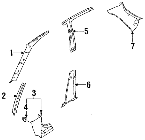 Pillar & Side Trim for 1995 Kia Sephia #0