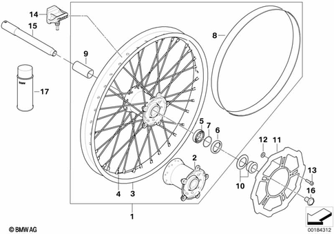 Wheels with Bearings for 2008 BMW-Motorrad G 450 X #1