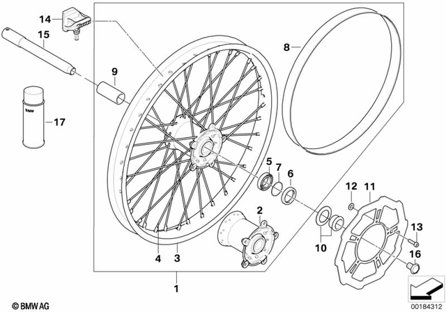 36317711357 - : Wheel, Front - 1.60X21 for BMW-Motorrad Image
