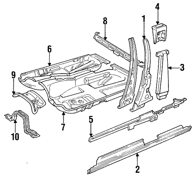 8A0809219A - Body: Pillar for Audi Image