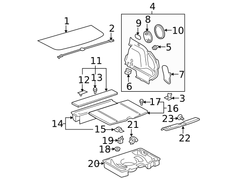 Interior Trim - Rear Body for 2003 Toyota Matrix #1